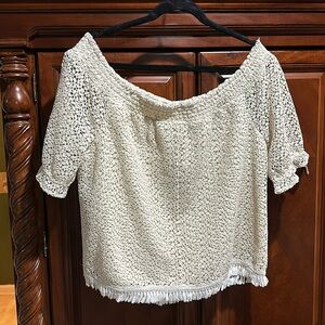 Kaari Blue XL Cold Shoulder Top